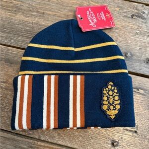 NWT Free People navy beanie, logo patch